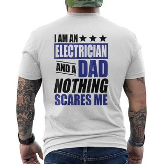 Electrician I Am An Electrician And A Dad Mens Back Print T-shirt | Mazezy
