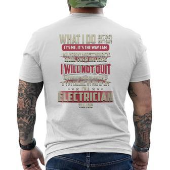 Electrician What I Do Job Mens Back Print T-shirt - Thegiftio UK