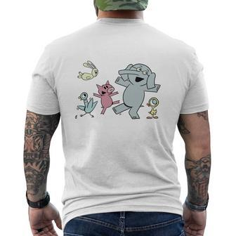 Elephant And Piggie Mens Back Print T-shirt - Thegiftio UK
