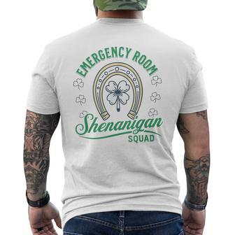 Emergency Room Shenanigans Squad St Patrick's Day Er Tech Men's T-shirt Back Print - Monsterry