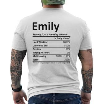 Emily Nutrition Personalized Name Christmas Idea Mens Back Print T-shirt - Thegiftio UK