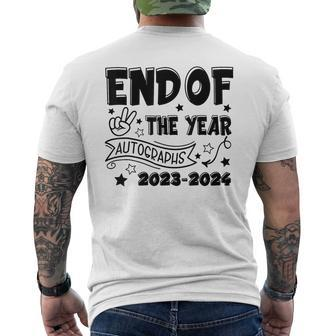 End Of The Year Autographs 2023-2024 Last Day Of School Men's T-shirt Back Print - Seseable