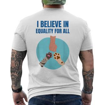 Equality For All Animal Equality Cat Lover Dog Lover Men's T-shirt Back Print - Monsterry CA