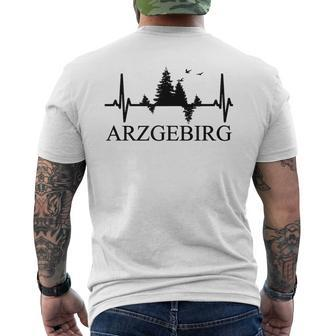 Erzgebirge Heartbeat Forest Motif Arzgebirg Für Erzgebirger T-Shirt mit Rückendruck - Seseable
