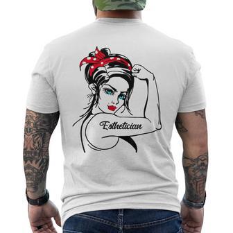 Esthetician Rosie The Riveter Pin Up Men's T-shirt Back Print - Monsterry CA