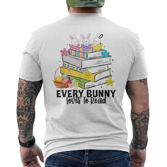 Every Bunny Loves To Read Easter Cute Reading Books Lover Men's T-shirt Back Print - Thegiftio UK