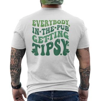 Everybody In The Pub Getting Tipsy St Patrick's Day Men's T-shirt Back Print - Thegiftio