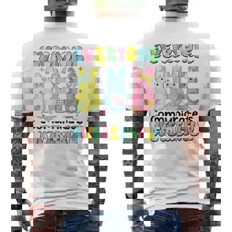 Everyone Communicates Differently Easter Speech Therapy Slp Men's T-shirt Back Print - Seseable