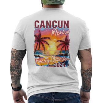 Family Vacation Cancun Mexico 2024 Summer Trip Matching Men's T-shirt Back Print - Seseable