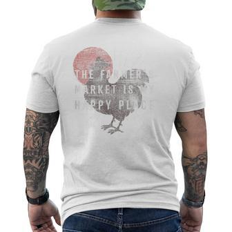 Farmer's Market Is My Happy Place Sun Rooster Men's T-shirt Back Print - Monsterry CA