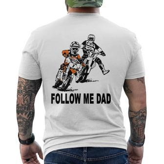 Father & Son Motocross Dirt Bike Kids Mx Mens Back Print T-shirt | Mazezy