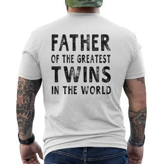 Father Of The Greatest Twins Daddy Men Mens Back Print T-shirt | Mazezy AU