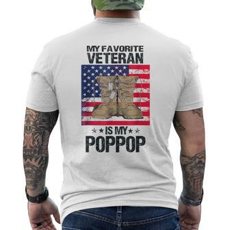 Father Veterans Day My Favorite Veteran Is My Poppop Men's T-shirt Back Print - Seseable