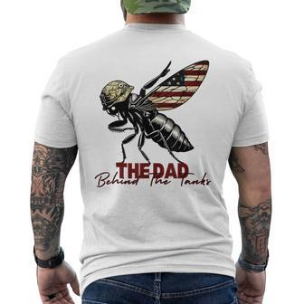 Father's Day Dad Behind The Tanks 4Th Of July American Flag Men's T-shirt Back Print - Thegiftio UK