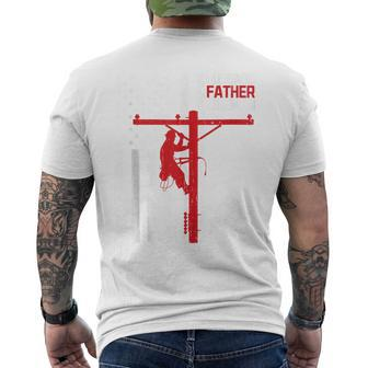 Father's Day For Electrical Expert Lineman Electrician Daddy Men's T-shirt Back Print - Seseable