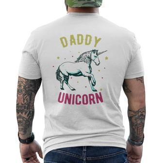 Father's Day Daddy Unicorn Mens Back Print T-shirt | Mazezy UK