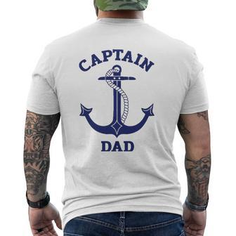 Father's Day Nautical Anchor Captain Dad Mens Back Print T-shirt | Mazezy DE