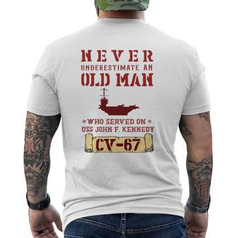 Father's Day Navy Veterans Uss John F Kennedy Cv-67 Ver2 Mens Back Print T-shirt | Mazezy DE