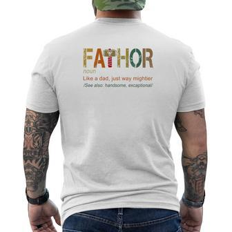 Fathor Like Dad Just Way Mightier Hero Shirts Mens Back Print T-shirt - Seseable