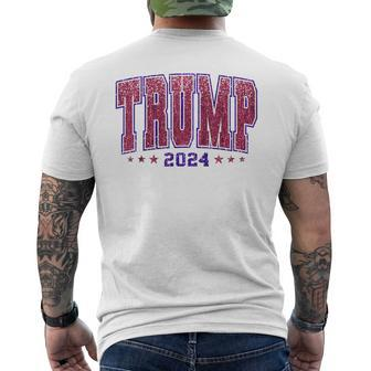 Faux Sequins Trump 2024 President Make America Trump Again Men's T-shirt Back Print - Seseable