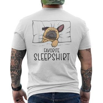 Favorite Sleep Napping Dog Pug Pajama Men's T-shirt Back Print - Thegiftio UK