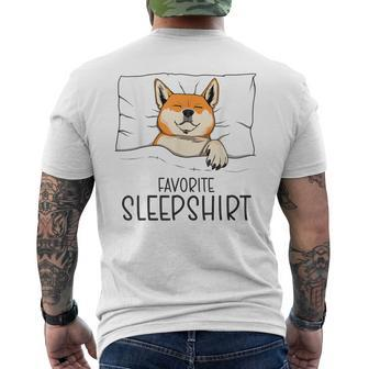 Favorite Sleep Napping Dog Shiba Inu Pajama Men's T-shirt Back Print - Monsterry