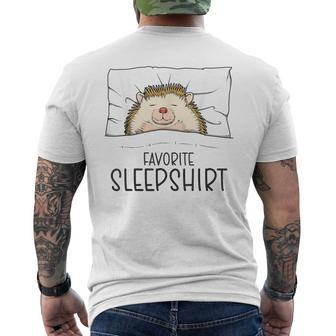 Favorite Sleep Napping Hedgehog Pajama Men's T-shirt Back Print - Monsterry