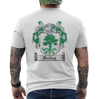 Feeley Coat Of Arms Irish Family Crests Mens Back Print T-shirt - Seseable
