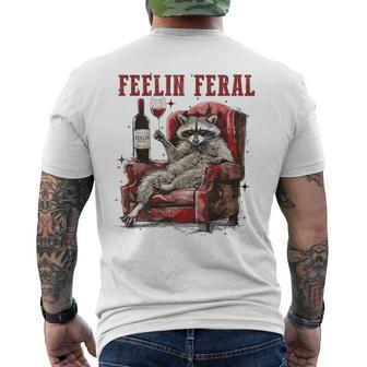 Feeling Feral Racoon Men's T-shirt Back Print - Monsterry UK