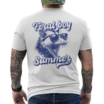 Feral Boy Summer Opossum Vintage Meme Men's T-shirt Back Print - Monsterry CA