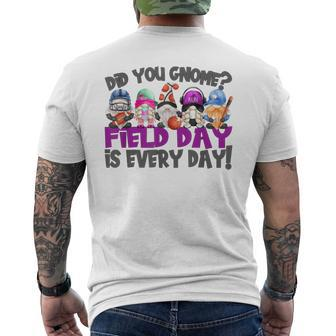 Field Day Is Every Day Quote For Educators With Gnomes Men's T-shirt Back Print - Monsterry AU