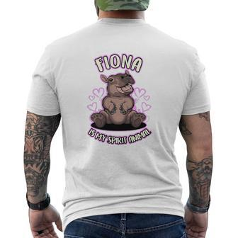 Fiona The Hippo Spirit Animal Mens Back Print T-shirt - Seseable