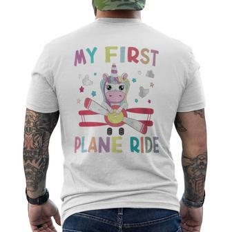 First Time Flying My First Airplane Ride Boys Girls Men's T-shirt Back Print - Monsterry