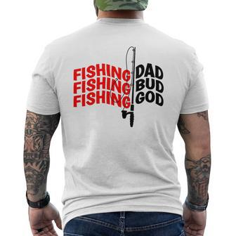 Fishing Dad Bud God At The Lake Fathers Fishing Men's T-shirt Back Print - Monsterry