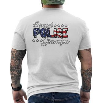Flag Proud Police Grandpa Mens Back Print T-shirt | Mazezy AU