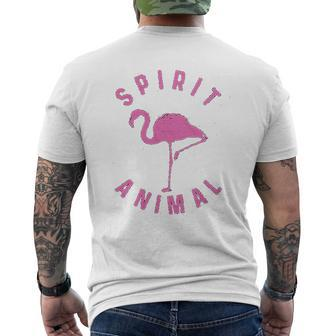Flamingo Spirit Animal Pink Bird Mens Back Print T-shirt - Thegiftio UK