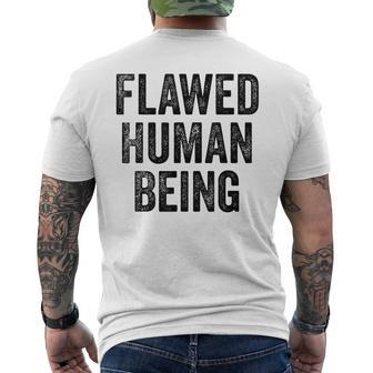 Flawed Human Being Quote Men's T-shirt Back Print - Seseable