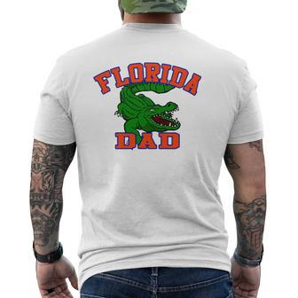 Florida Dad Green Crocodile Father's Day Mens Back Print T-shirt | Mazezy