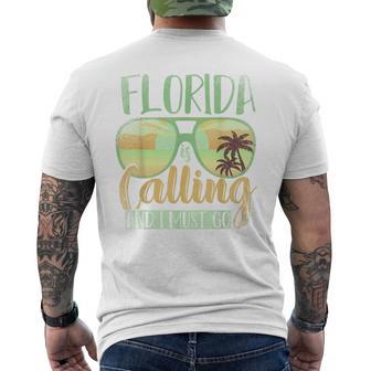 Florida Ruft Mich Und Ich Muss Gehen Florida White T-Shirt mit Rückendruck - Seseable