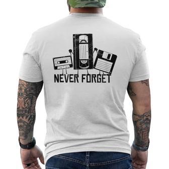 Never Forget 90S 80S Video Cassette T-Shirt mit Rückendruck - Seseable