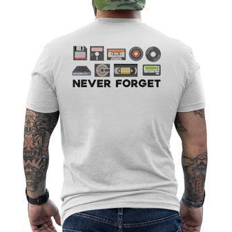 Never Forget Old Vintage Technology Men's T-shirt Back Print - Monsterry