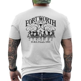 Fort Worth Vintage Retro Texas Cowboy Rodeo Cowgirl Men's T-shirt Back Print - Monsterry CA