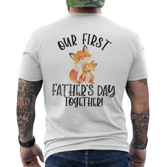 Fox Dad Our First Father's Day 2024 Together Men's T-shirt Back Print - Monsterry CA