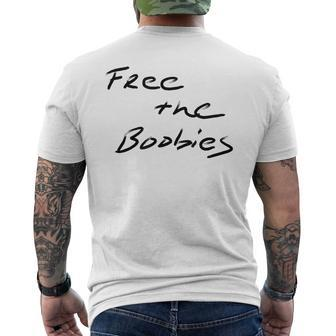 Free The Boobies T No Bra Men's T-shirt Back Print - Monsterry