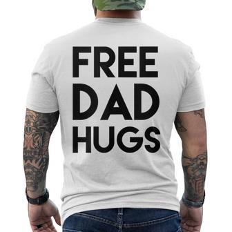 Free Dad Hugs Gay Bisexual Binary Support Black Font Men's T-shirt Back Print - Monsterry UK