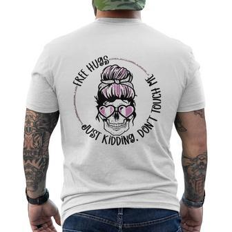 Free Hugs Just Kidding Dont Touch Me Valentine Skull V2 Mens Back Print T-shirt - Thegiftio UK