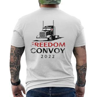 Freedom Convoy 2022 Canadian Trucker Mens Back Print T-shirt | Mazezy