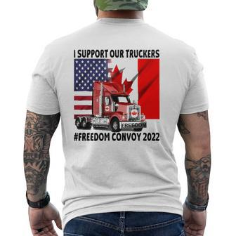 Freedom Convoy 2022 Support Our Truckers Mandate Freedom Mens Back Print T-shirt | Mazezy