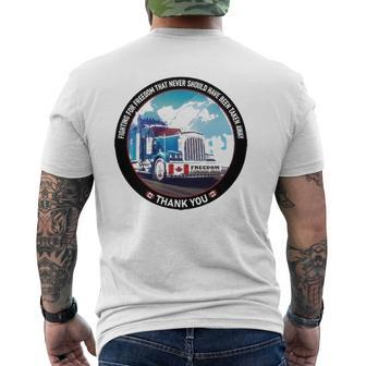 Freedom Convoy 2022 In Support Of Truckers Mens Back Print T-shirt | Mazezy