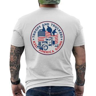 Freedom Convoy 2022 Troops And Truckers Keep America Going Mens Back Print T-shirt | Mazezy UK